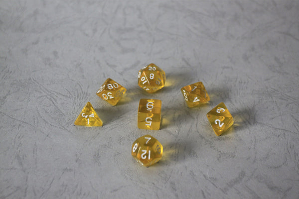 D.O.U Plastic Polyhedral Set - Transparent Series - Yellow