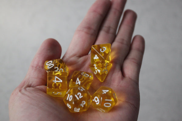 D.O.U Plastic Polyhedral Set - Transparent Series - Yellow