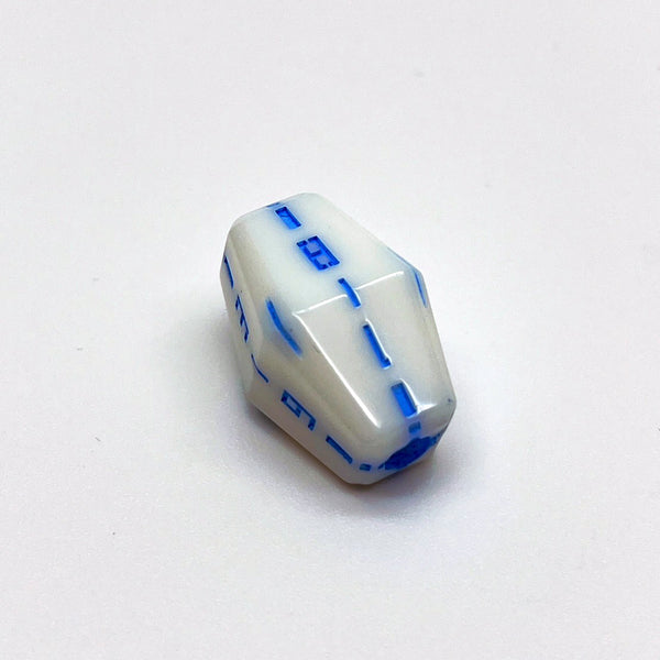 Space Roller Dice Polyhedral Set- Glossy White Dice With Blue Pipes