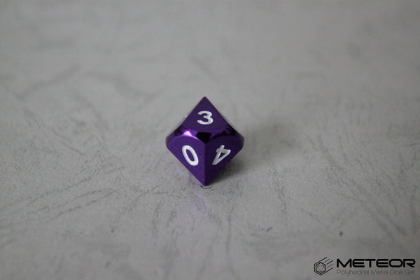 D10 Meteor Polyhedral Metal Dice- Purple