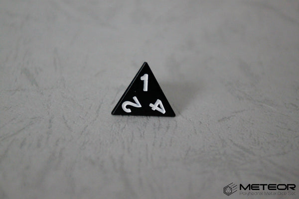 D4 Meteor Polyhedral Metal Dice- Black