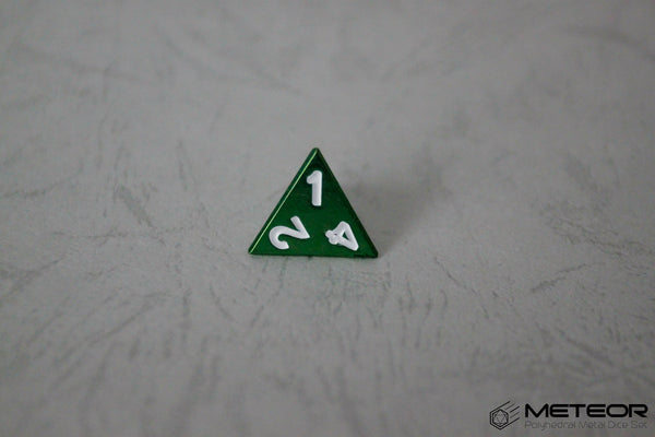 D4 Meteor Polyhedral Metal Dice- Green