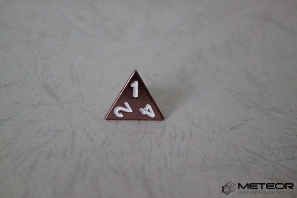 D4 Meteor Polyhedral Metal Dice- Pink