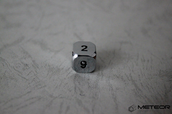 D6 Meteor Polyhedral Metal Dice- Chrome