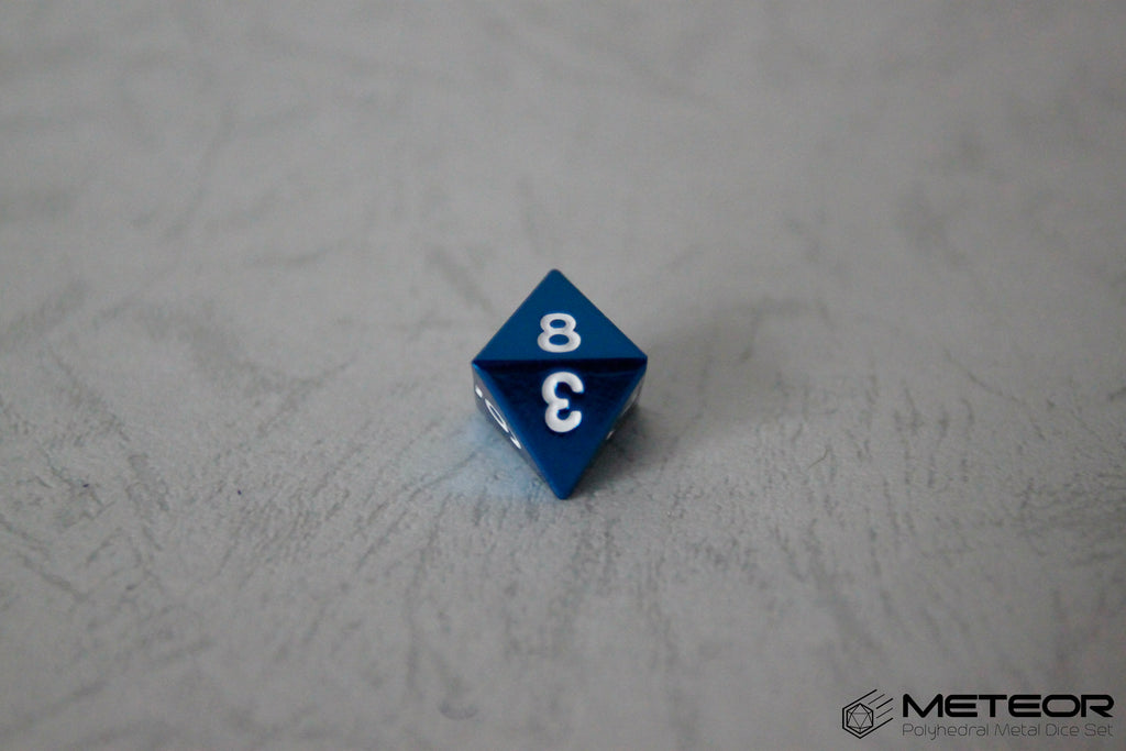 D8 Meteor Polyhedral Metal Dice- Blue