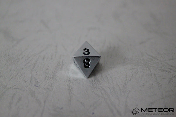 D8 Meteor Polyhedral Metal Dice- Chrome