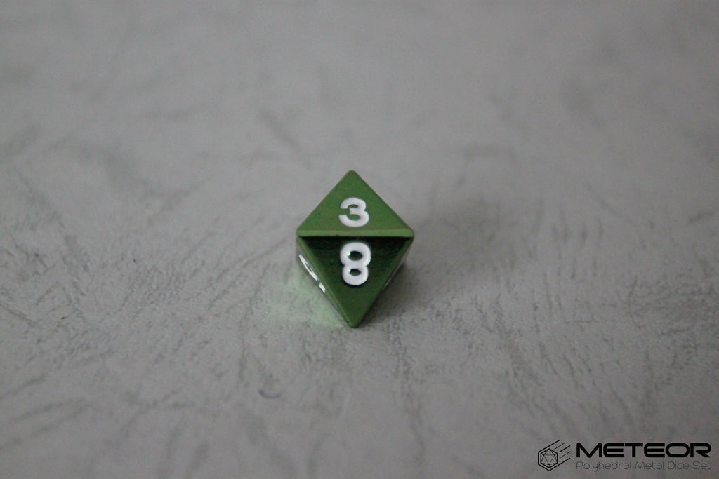 D8 Meteor Polyhedral Metal Dice- Green