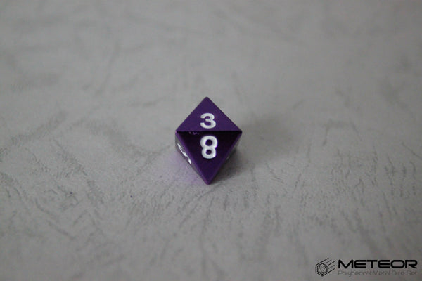 D8 Meteor Polyhedral Metal Dice- Purple