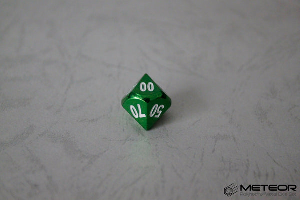 D% Meteor Polyhedral Metal Dice- Green