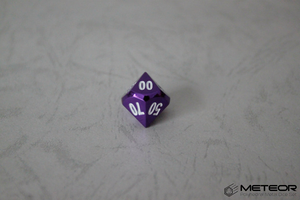 D% Meteor Polyhedral Metal Dice- Purple