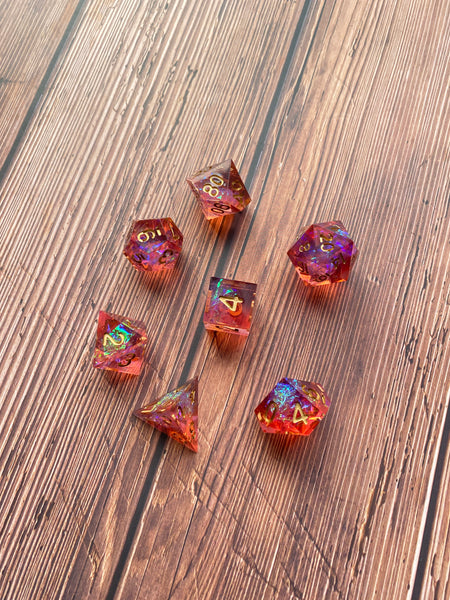 Hand made sharp edge dice set- Red Dwarf