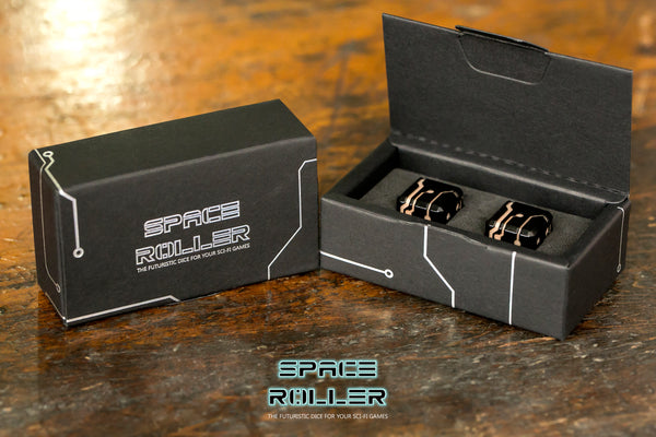 Space Roller Dice - Blue Glow Bronze Finish ( Discontinued )