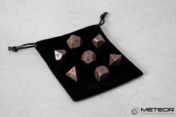 Meteor Polyhedral Metal Dice Set- Rusty Copper